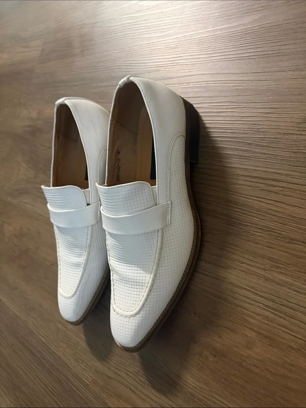 Men's White Leather Dress Loafers